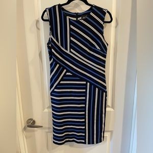 Striped fitted work dress